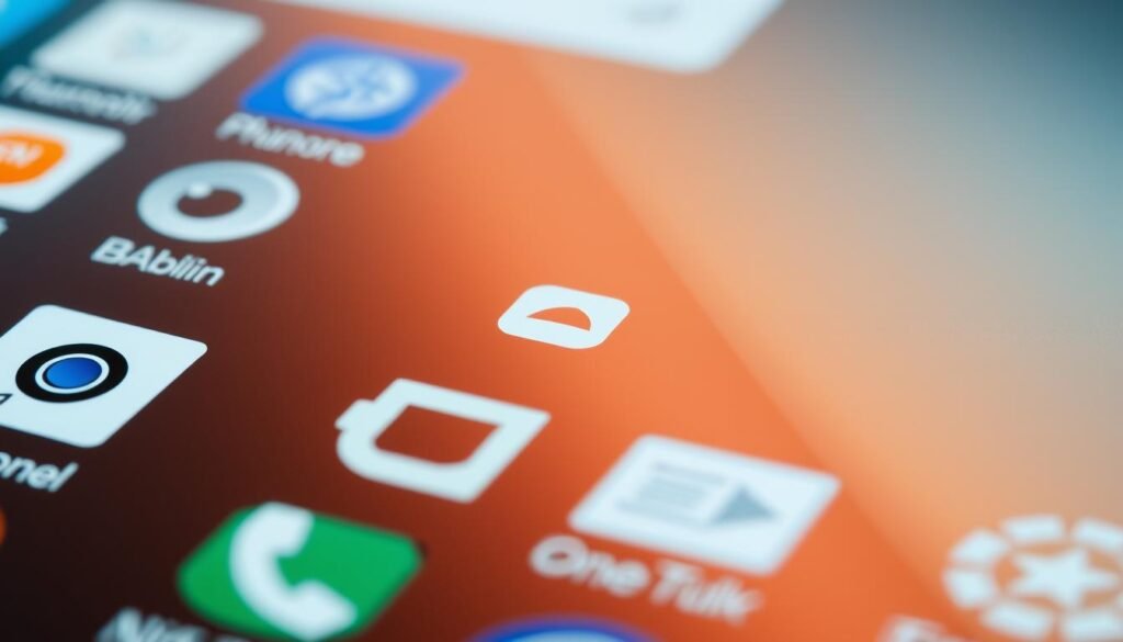 A detailed close-up view of the MIUI and One UI user interface elements, showcasing the intricate design patterns, icons, and layout. The image should capture the visual aesthetic and characteristic styling of these mobile operating system interfaces, with a focus on conveying the sophistication and attention to detail. Utilize realistic lighting to highlight the depth and textures of the digital elements, creating a sense of tangibility. Compose the scene with a clean, uncluttered background that allows the UI features to take center stage. The overall mood should be one of technological elegance and functional simplicity.